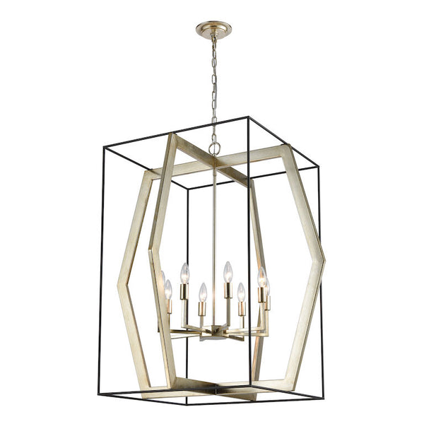 MIXED GEOMETRIES 32'' WIDE 8-LIGHT PENDANT