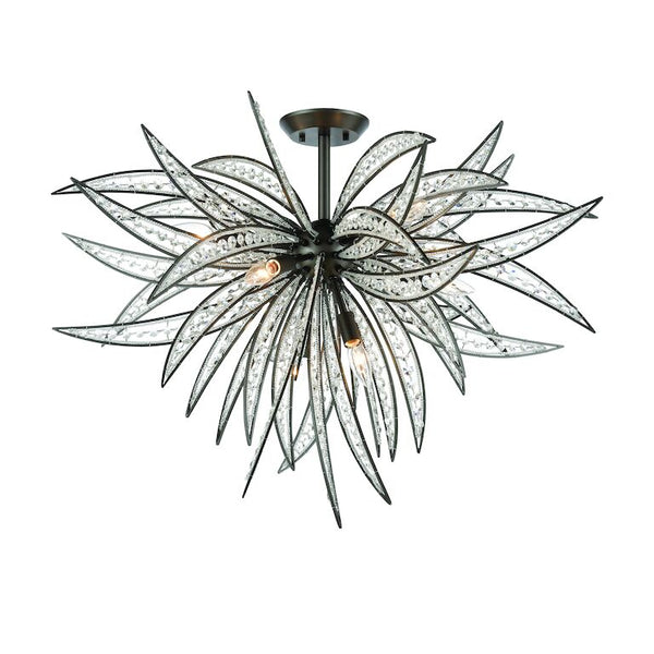 NAPLES 35'' WIDE 8-LIGHT SEMI FLUSH MOUNT ALSO AVAILABLE IN MATTE BLACK---CALL OR TEXT 270-943-9392 FOR AVAILABILITY