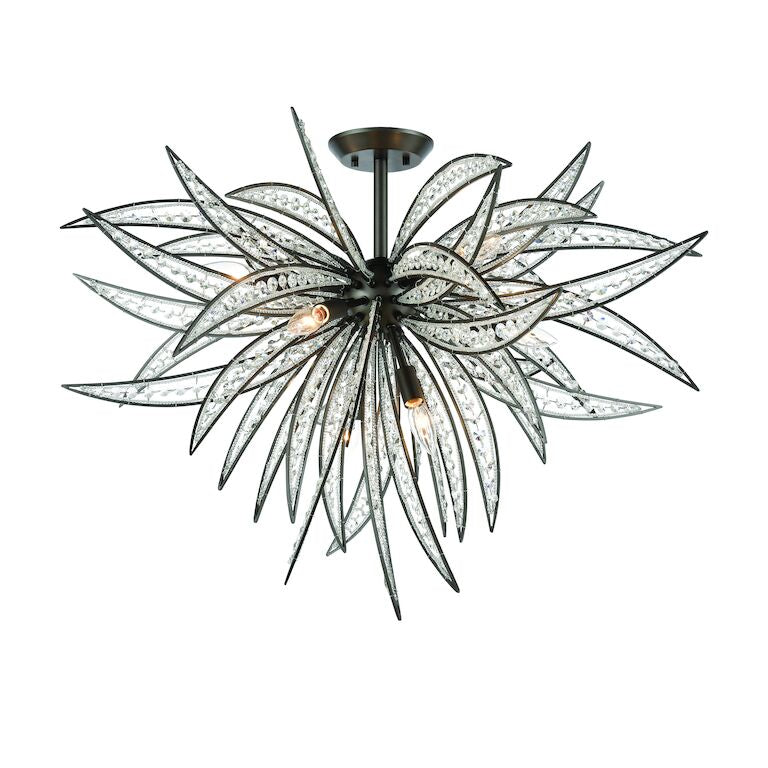 NAPLES 35'' WIDE 8-LIGHT SEMI FLUSH MOUNT ALSO AVAILABLE IN MATTE BLACK---CALL OR TEXT 270-943-9392 FOR AVAILABILITY