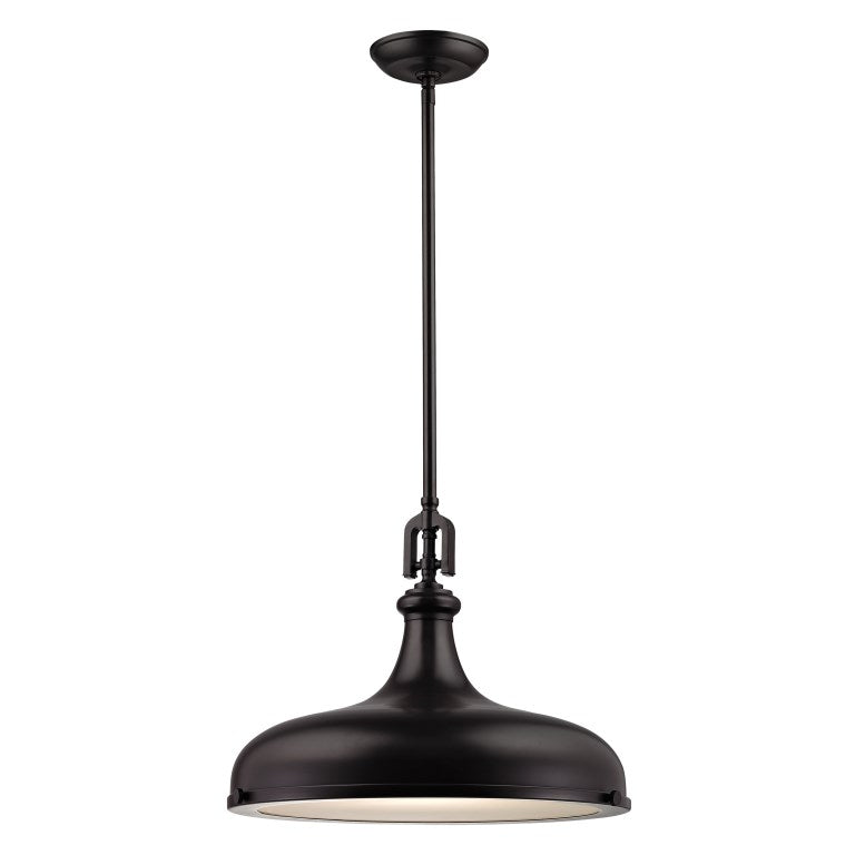 RUTHERFORD 18'' WIDE 1-LIGHT PENDANT ALSO AVAILABLE IN POLISHED NICKEL & OIL RUBBED BRONZE