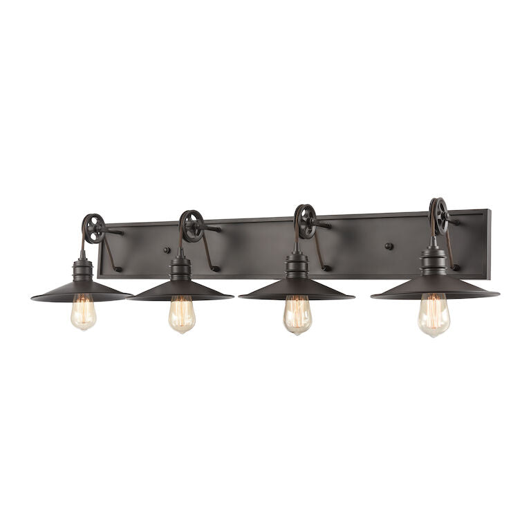 SPINDLE WHEEL 42'' WIDE 4-LIGHT VANITY LIGHT---CALL OR TEXT 270-943-9392 FOR AVAILABILITY