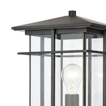 OAK PARK 17'' HIGH 1-LIGHT OUTDOOR POST LIGHT ALSO AVAILABLE IN ANTIGUE BRUSHED ALUMINUM - King Luxury Lighting