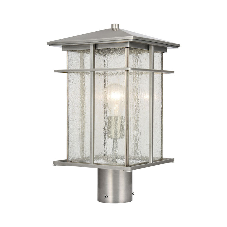 OAK PARK 17'' HIGH 1-LIGHT OUTDOOR POST LIGHT ALSO AVAILABLE IN ANTIGUE BRUSHED ALUMINUM - King Luxury Lighting