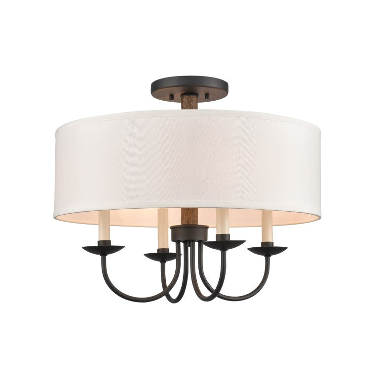 NEVILLE 20'' WIDE 4-LIGHT SEMI FLUSH MOUNT