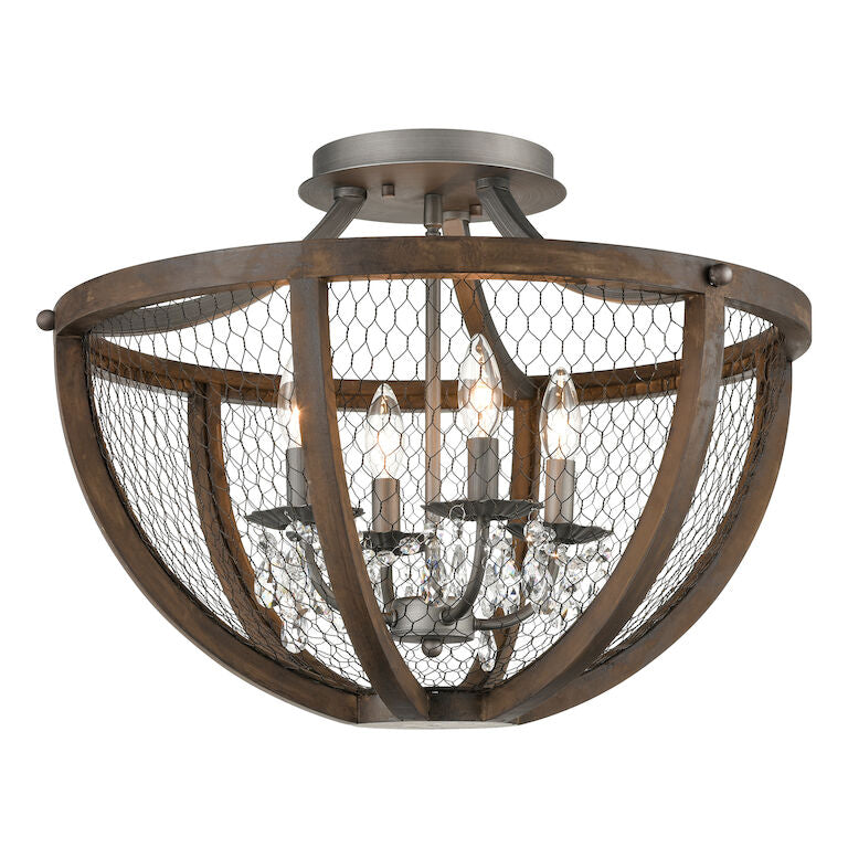 RENAISSANCE INVENTION 22'' WIDE 4-LIGHT SEMI FLUSH MOUNT---CALL OR TEXT 270-943-9392 FOR AVAILABILITY