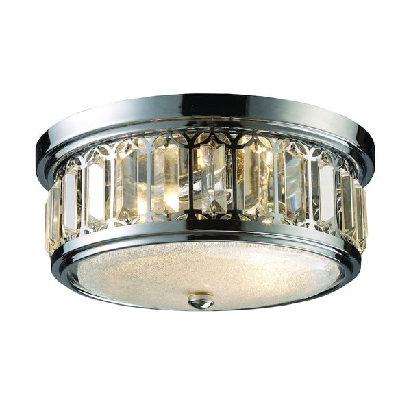 FLUSHMOUNTS 13'' WIDE 2-LIGHT POLISHED CHROME FLUSH MOUNT