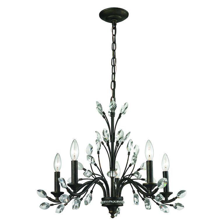 CRYSTAL BRANCHES 25'' WIDE 5-LIGHT CHANDELIER---CALL OR TEXT 270-943-9392 FOR AVAILABILITY