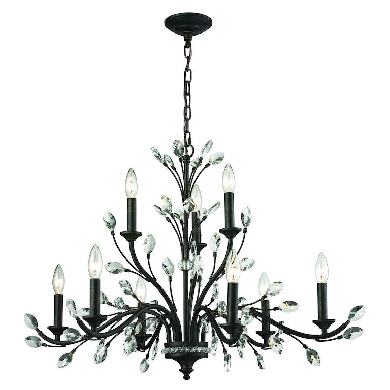 CRYSTAL BRANCHES 33'' WIDE 9-LIGHT CHANDELIER---CALL OR TEXT 270-943-9392 FOR AVAILABILITY