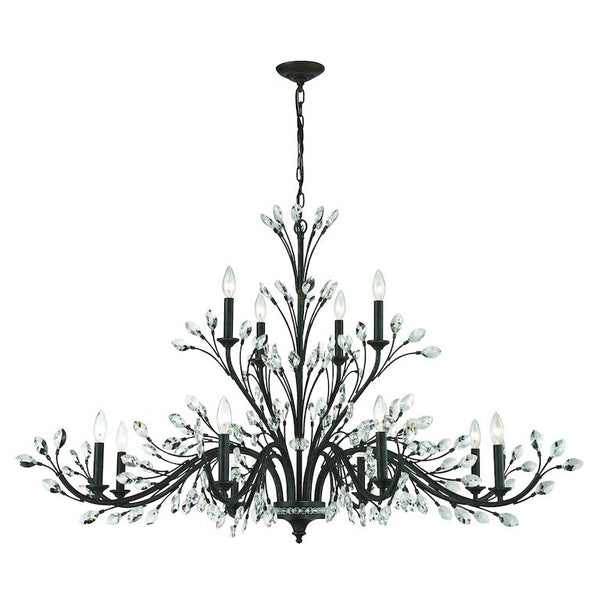 CRYSTAL BRANCHES 52'' WIDE 12-LIGHT CHANDELIER---CALL OR TEXT 270-943-9392 FOR AVAILABILITY