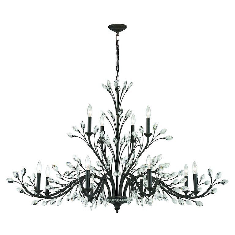 CRYSTAL BRANCHES 52'' WIDE 12-LIGHT CHANDELIER---CALL OR TEXT 270-943-9392 FOR AVAILABILITY