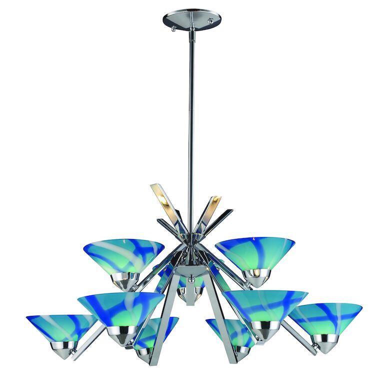 REFRACTION 31'' WIDE 9-LIGHT CHANDELIER---CALL OR TEXT 270-943-9392 FOR AVAILABILITY