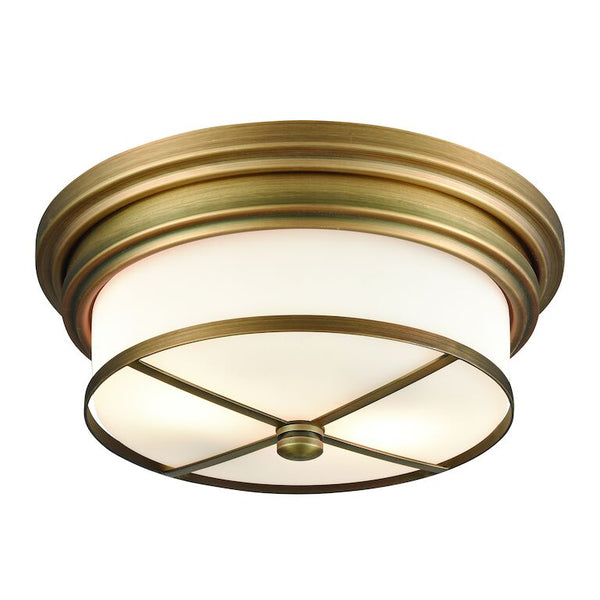 FLUSHMOUNTS 13'' WIDE 2-LIGHT CLASSIC BRASS FLUSH MOUNT---CALL OR TEXT 270-943-9392 FOR AVAILABILITY