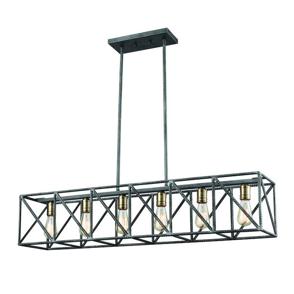 CROSSBAR 42'' WIDE 6-LIGHT ISLAND CHANDELIER