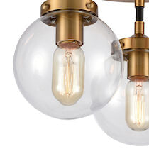 BOUDREAUX 15'' WIDE 3-LIGHT ANTIQUE GOLD SEMI FLUSH MOUNT