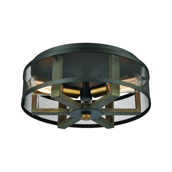 WOODBRIDGE 17'' WIDE 3-LIGHT FLUSH MOUNT