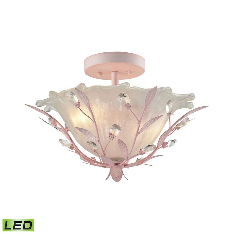 CIRCEO 17'' WIDE 2-LIGHT SEMI FLUSH MOUNT ALSO AVAILABLE IN LIGHT PINK , IN PINK WIITH LED @$391.00