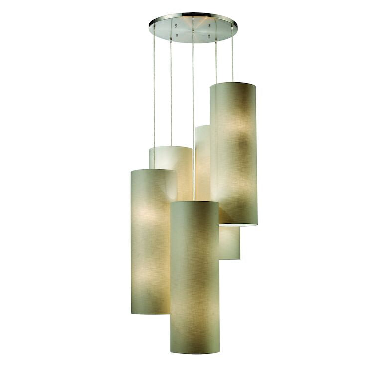 FABRIC CYLINDERS CONFIGURABLE MULTI PENDANT AVAILABLE WITH LED @$3266.00---CALL OR TEXT 270-943-9392 FOR AVAILABILITY - King Luxury Lighting