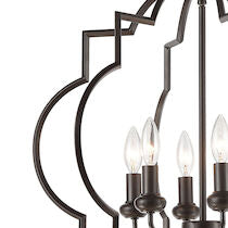 CHANDETTE 22'' WIDE 6-LIGHT OIL RUBBED BRONZE CHANDELIER