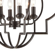 CHANDETTE 22'' WIDE 6-LIGHT OIL RUBBED BRONZE CHANDELIER