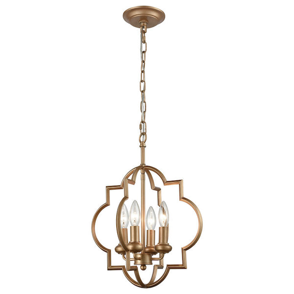 CHANDETTE 14'' WIDE 4-LIGHT MATTE GOLD CHANDELIER---CALL OR TEXT FOR AVAILABILITY