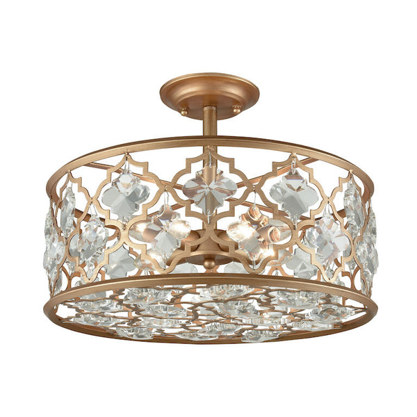 ARMAND 17'' WIDE 4-LIGHT MATTE GOLD SEMI FLUSH MOUNT---CALL OR TEXT 270-943-9392 FOR AVAILABILITY