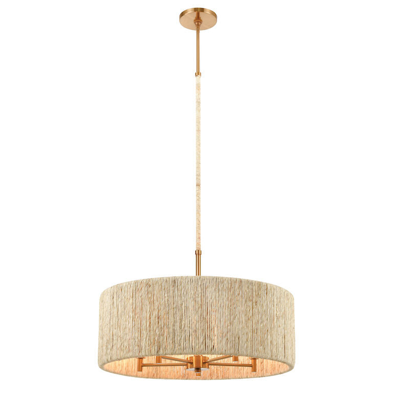 ABACA 24'' WIDE 5-LIGHT CHANDELIER ALSO AVAILABLE IN POLISHED NICKEL