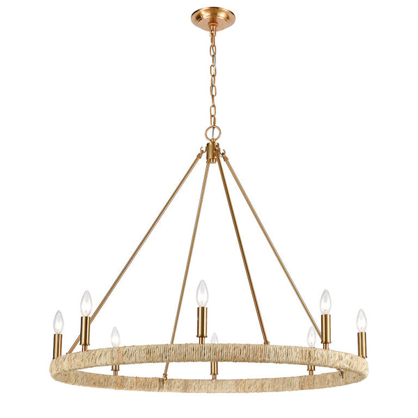 ABACA 36'' WIDE 8-LIGHT CHANDELIER ALSO AVAILABLE IN POLISHED NICKEL--- CALL OR TEXT 270-943-9392 FOR AVAILABILITY