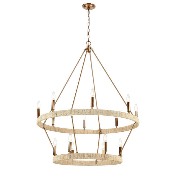 ABACA 36'' WIDE 14-LIGHT CHANDELIER  ALSO AVAILABLE IN POLISHED NICKEL---CALL OR TEXT 270-943-9392 FOR AVAILABILITY