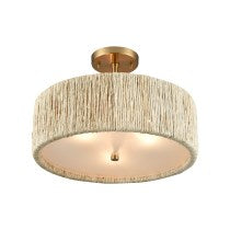 ABACA 16.75'' WIDE 3-LIGHT SEMI FLUSH MOUNT---CALL OR TEXT 270-943-9392 FOR AVAILABILITY