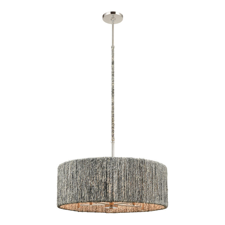 ABACA 24'' WIDE 5-LIGHT CHANDELIER ALSO AVAILABLE IN POLISHED NICKEL