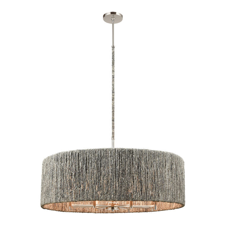 ABACA 33'' WIDE 8-LIGHT CHANDELIER  ALSO AVAILABLE IN POLISHED NICKEL--- CALL OR TEXT 270-943-9392 FOR AVAILABILITY