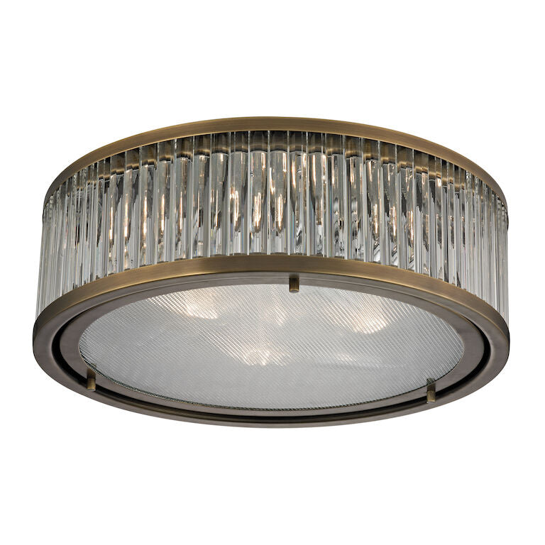 LINDEN MANOR 16'' WIDE 3-LIGHT FLUSH MOUNT