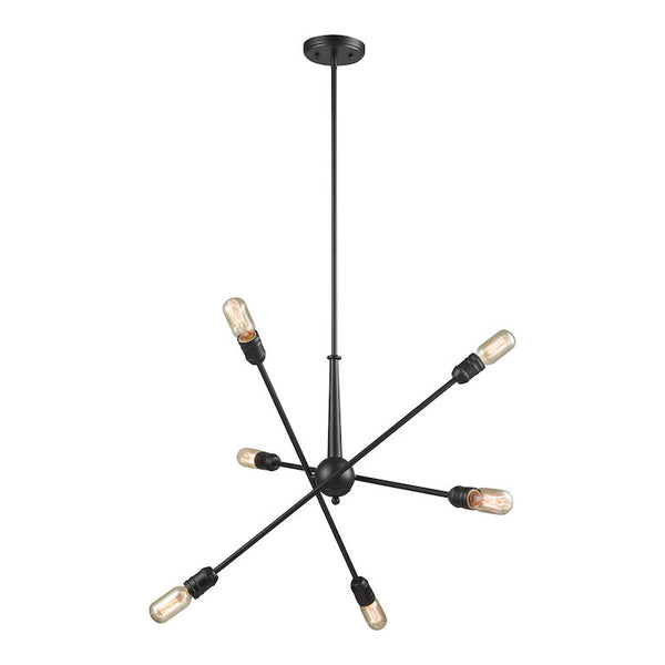 DELPHINE 28'' WIDE 6-LIGHTOIL RUBBED BRONZE CHANDELIER