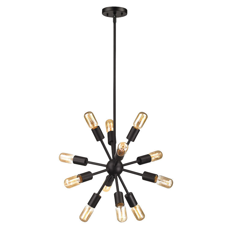 DELPHINE 16'' WIDE 12-LIGHT OIL RUBBED BRONZE CHANDELIER