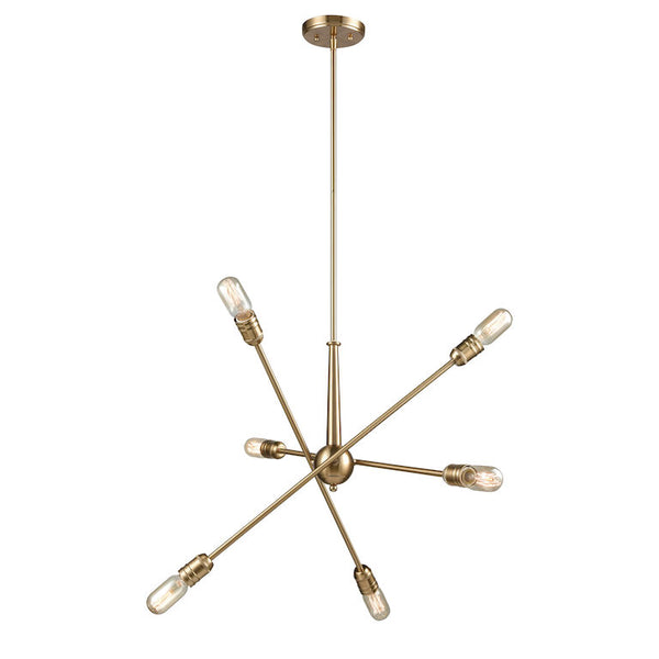 DELPHINE 28'' WIDE 6-LIGHT SATIN BRASS CHANDELIER