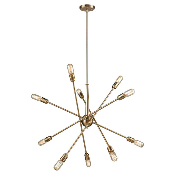 DELPHINE 33'' WIDE 10-LIGHT SATIN BRASS CHANDELIER