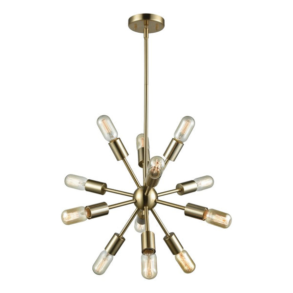 DELPHINE 16'' WIDE 12-LIGHT SATIN BRASS CHANDELIER