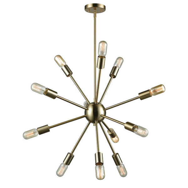 DELPHINE 27'' WIDE 12-LIGHT SATIN BRASS CHANDELIER