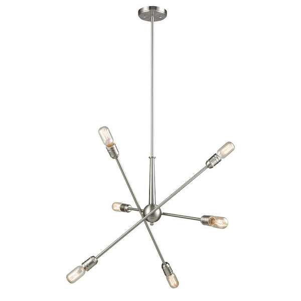 DELPHINE 28'' WIDE 6-LIGHT SATIN NICKEL CHANDELIER---CALL OR TEXT 270-943-9392 FOR AVAILABILITY