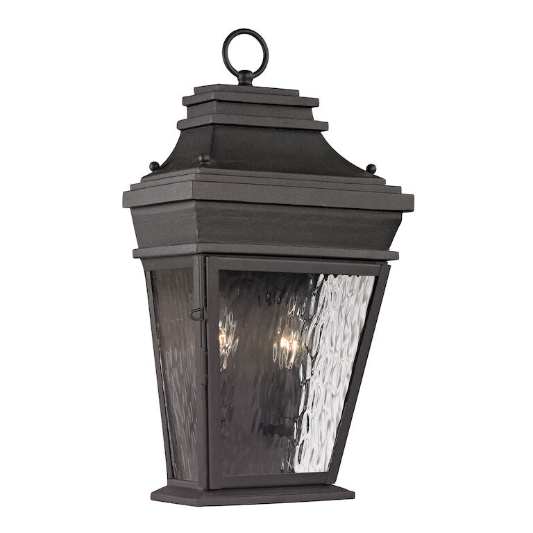 FORGED PROVINCIAL 18'' HIGH 2-LIGHT OUTDOOR SCONCE