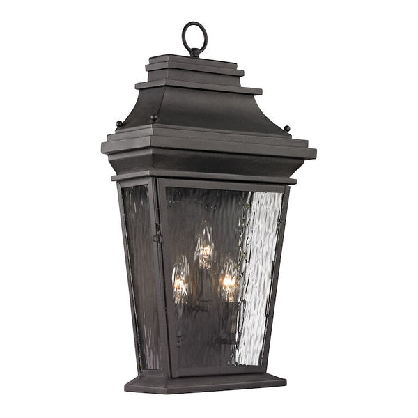 FORGED PROVINCIAL 22'' HIGH 3-LIGHT OUTDOOR SCONCE