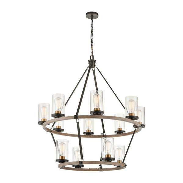 GERINGER 36'' WIDE 12-LIGHT CHANDELIER