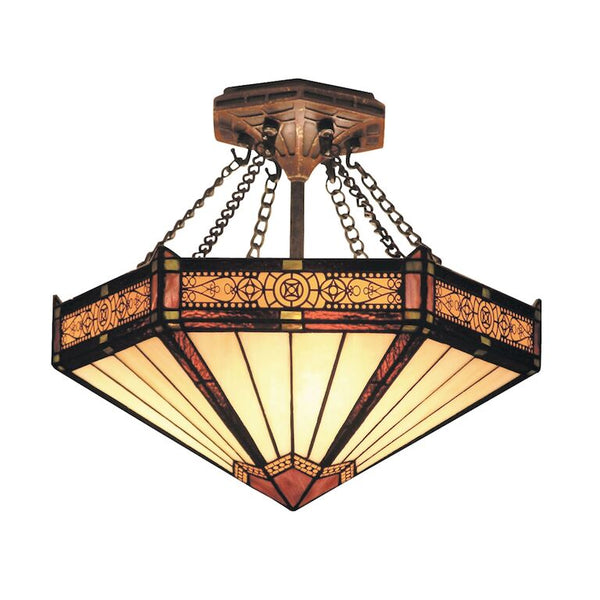 FILIGREE 14'' WIDE 3-LIGHT SEMI FLUSH MOUNT