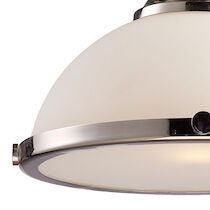 CHADWICK 13'' WIDE 1-LIGHT POLISHED NICKEL PENDANT---CALL OR TEXT 270-943-9392 FOR AVAILABILITY