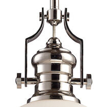 CHADWICK 13'' WIDE 1-LIGHT POLISHED NICKEL PENDANT---CALL OR TEXT 270-943-9392 FOR AVAILABILITY