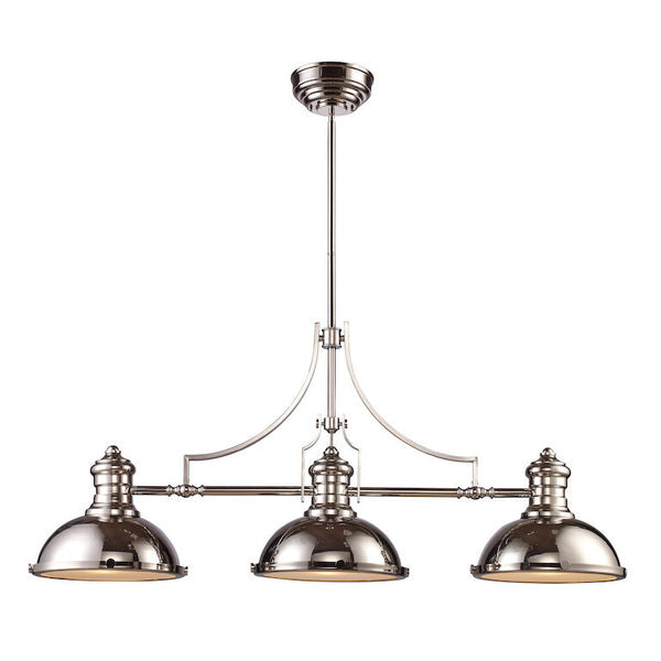 CHADWICK 47'' WIDE 3-LIGHT POLISHED NICKEL ISLAND CHANDELIER AVAILABLE WITH LED @$999.95---CALLL OR TEXT 270-943-9392 FOR AVAILABILITY