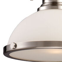 CHADWICK 13'' WIDE 1-LIGHT SATIN NICKEL PENDANT