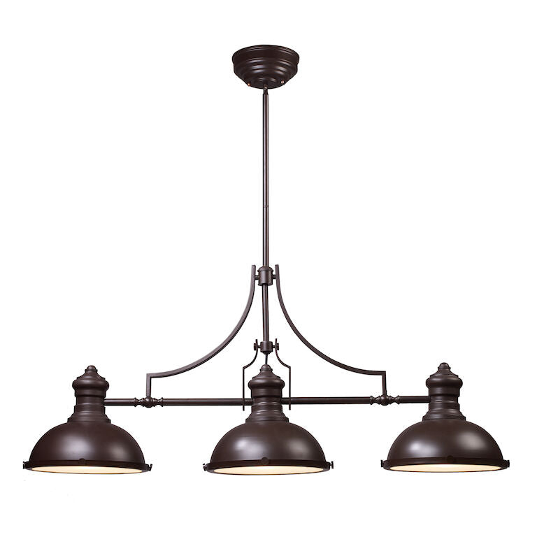 CHADWICK 47'' WIDE 3-LIGHT OILED BRONZE ISLAND CHANDELIER AVAILABLE WITH LED @$999.95