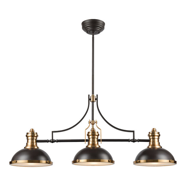 CHADWICK 47'' WIDE 3-LIGHT OIL RUGGED BRONZE ISLAND CHANDELIER---CALL OR TEXT 270-943-9392 FOR AVAILABILITY