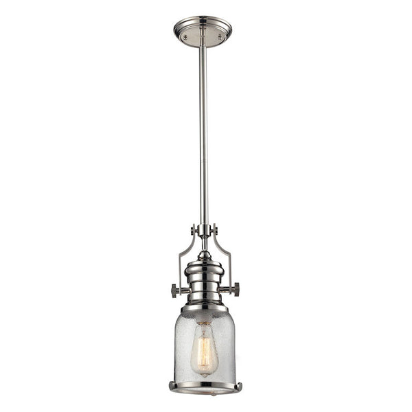 CHADWICK 8'' WIDE 1-LIGHT POLISHED NICKEL MINI PENDANT---CALL OR TEXT 270-943-9392 FOR AVAILABILITY